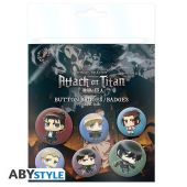 ATTACK ON TITAN - Badge Pack - Chibi characters X4*