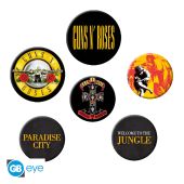 GUNS N ROSES - Badge Pack - Lyrics and Logos X4