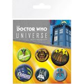 DOCTOR WHO - Badge Pack - Alien Adventures X4*
