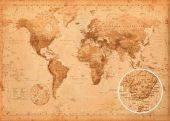 WORLD MAP - Poster Maxi 140x100 - Antique Style*