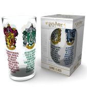HARRY POTTER - Large Glass - 400ml - House Crests - box x2