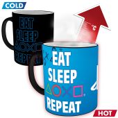 PLAYSTATION - Mug Heat Change - 320 ml - Eat Sleep Repeat x2*