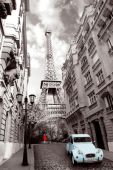 PARIS - Poster Maxi 91.5x61 - Red Girl Blue Car*