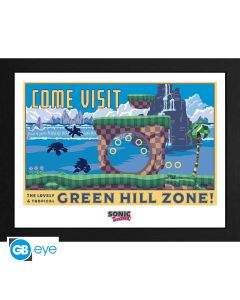 SONIC - Framed print Green Hill Zone (30x40) x2