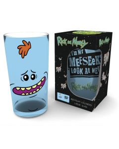 RICK AND MORTY - Large Glass - 400ml - Meeseeks Coloured Glass - box*