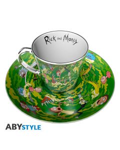 RICK AND MORTY - Mirror mug & plate set - Portal