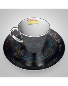 BACK TO THE FUTURE - Mirror mug & plate set - Delorean*